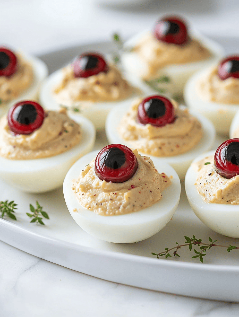 Spooky Sweet Halloween Deviled Egg Eyeballs for Ghoulish Giggles