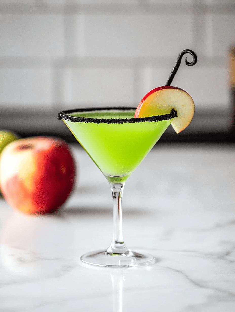 Bewitching Green Gaze: Halloween Poison Apple Martini