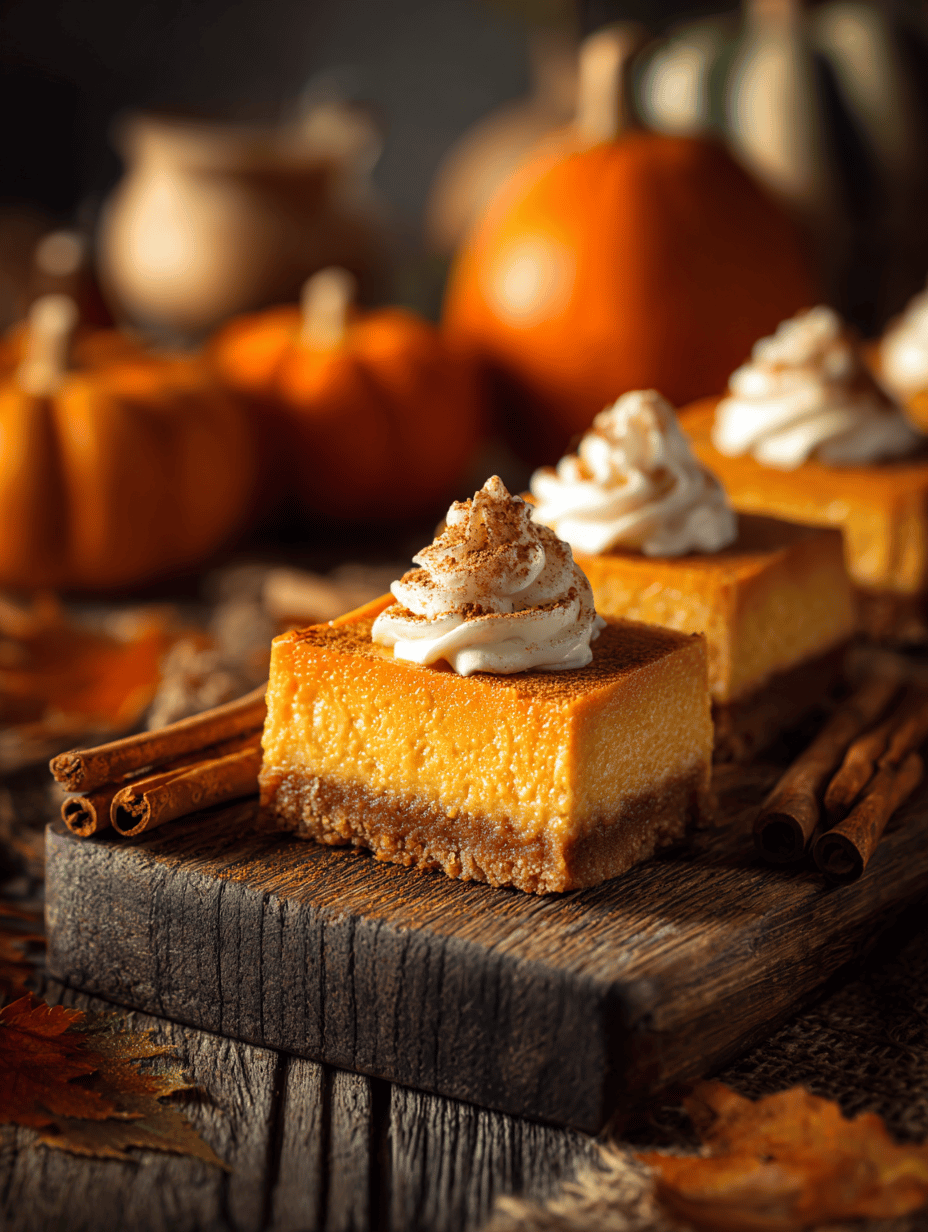 Pumpkin Cheesecake Bars: A Rustic Fall Favorite with a Twist
